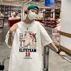 灌篮高手动漫重磅宽松印花情侣短袖大码T恤衫男D300P28控39，男装T恤，电商A335-1（原A458）