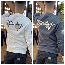 网红潮牌字母印花卫衣男2025秋冬季加绒时尚青年圆领百搭休闲长袖，男装卫衣，星座506A