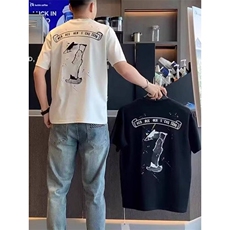 1506A/GT18760/P27港风潮牌个性泼墨刺绣设计短袖T恤，男装T恤，星座1506A