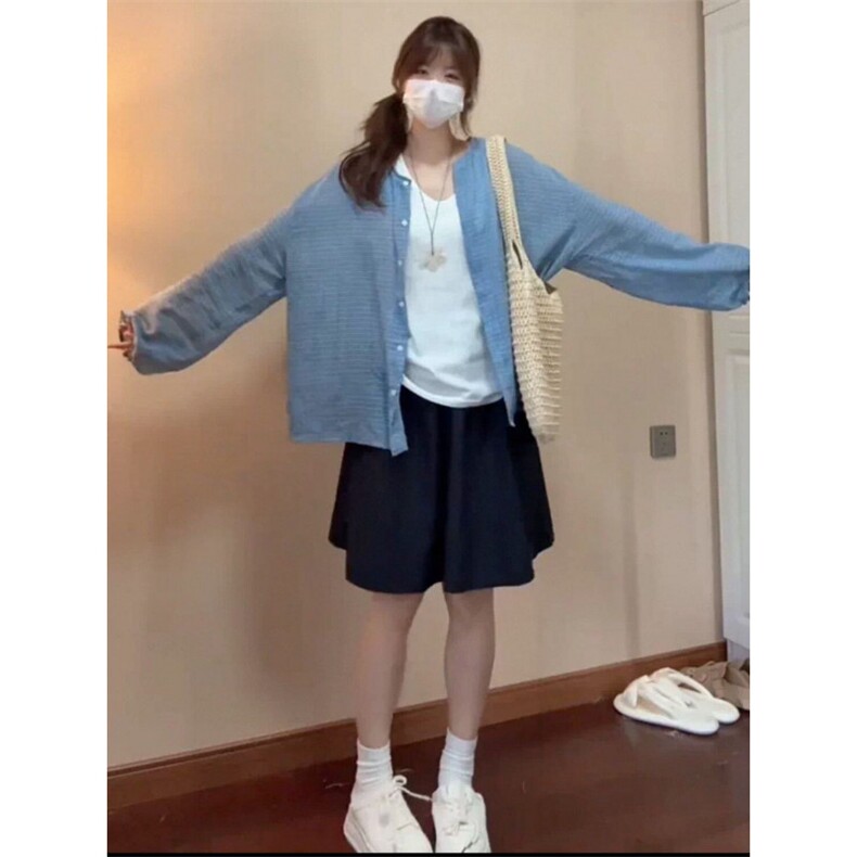 TC552-P45格子防晒衬衫上衣薄款夏季2026新款宽松高级感衬衣，女装衬衫，星座617A-2