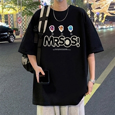 T802短袖t恤男夏季新款高街休闲纯棉体恤oversize大码宽松上衣服，男装T恤，星座304A-1