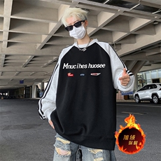 抖音得物供货提供视频秋冬重磅美式宽松织带圆领卫衣0786，男装卫衣，电商A486
