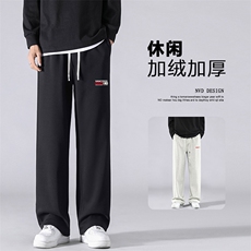 加绒卫裤男士秋冬季新款加厚直筒男裤子WK91-1特批28加绒特批33，男装休闲裤，星座718-1