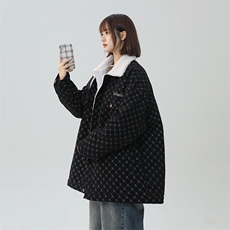 羊羔绒外套男女同款冬季加绒加厚棉服美式高街棉袄A170-M882TP100，男装棉衣，电商A170