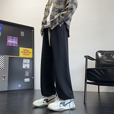 美式纯色华棉宽松直筒阔腿脚口抽绳休闲裤CK67*P45控78，男装休闲裤，星座511-1