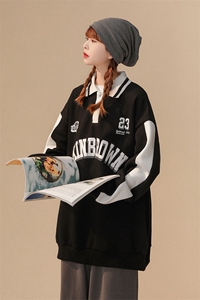 1中性风POLO领卫衣女情侣大码休闲套头卫衣男外套男C7720P55控88图片