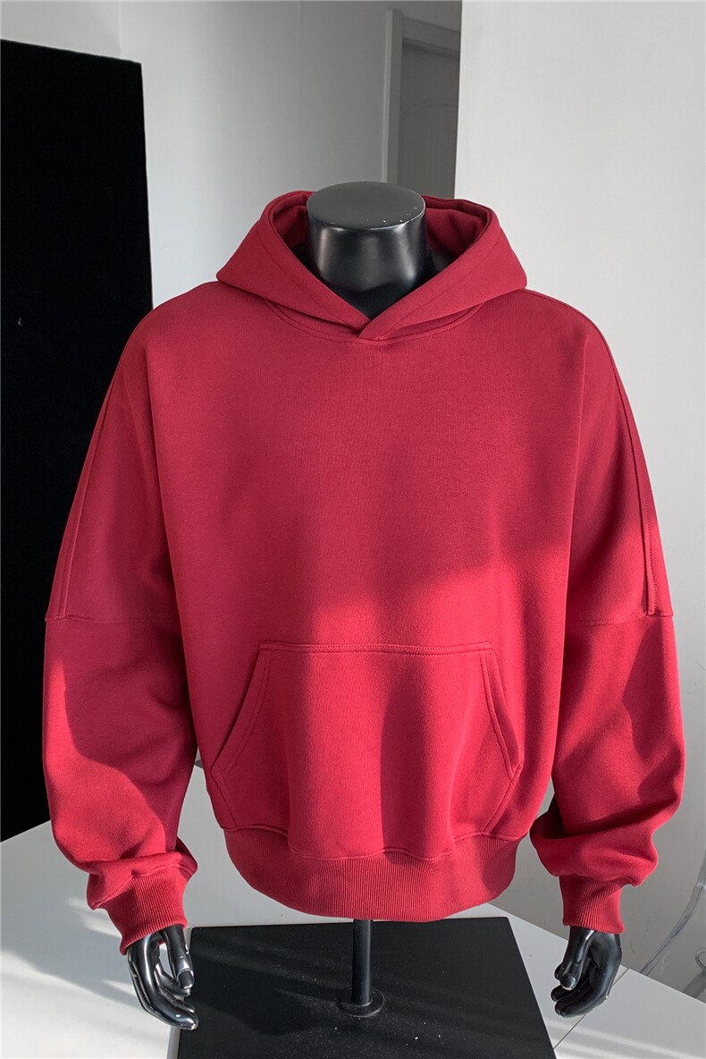 重磅全棉无帽绳450克拉链连帽卫衣硬挺套头外套男 RH5344-P50图片
