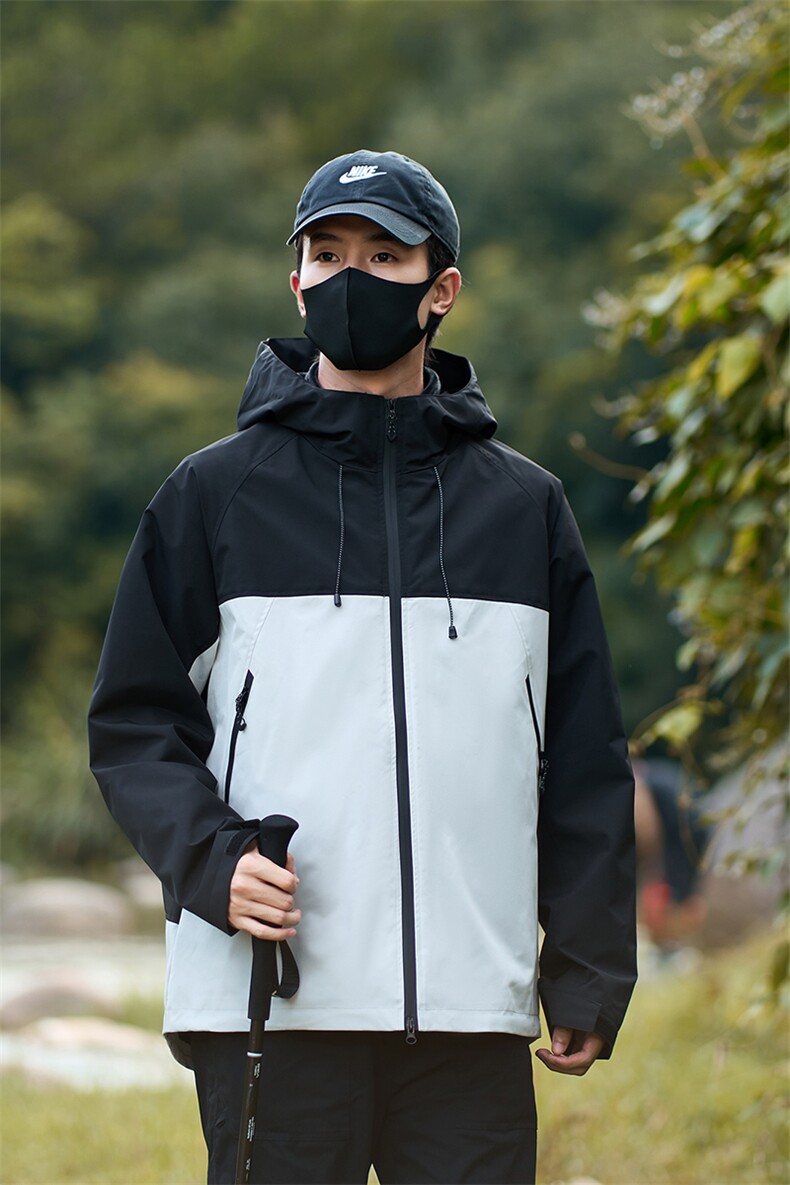 秋冬男士户外冲锋外套连帽三合一带内胆加厚夹克上衣2177-P80,男装夹克,星座1403A