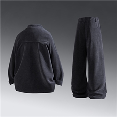 风雪尼尔长袖套装立领盘扣纯色套装两件套秋DSA008-TZ2525，男装休闲套装，电商A008