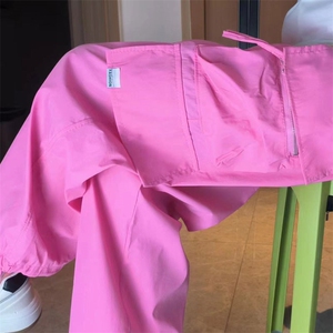 抖音直播夏男女工装裤冰丝拉链大口袋抽绳束脚冲锋裤K976 P48图片