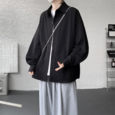8XL-M泡泡纱盐缩肌理长袖衬衫男夏季冰丝外套防晒衬衣CS29007P40，男装衬衫，电商B312