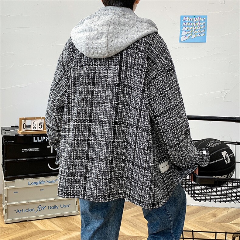 冬款加绒加厚棉服毛巾绣假两件潮牌格子外套男士8129-P120控价158,男装棉衣,电商A441-1
