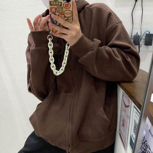 秋装新款华夫格韩版卫衣外套，女装卫衣/绒衫，淳·清雅秀