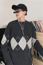 秋冬男士宽松针织衫外套圆领线衣打底深灰MY05/，男装针织衫/毛衣，星座1506-1