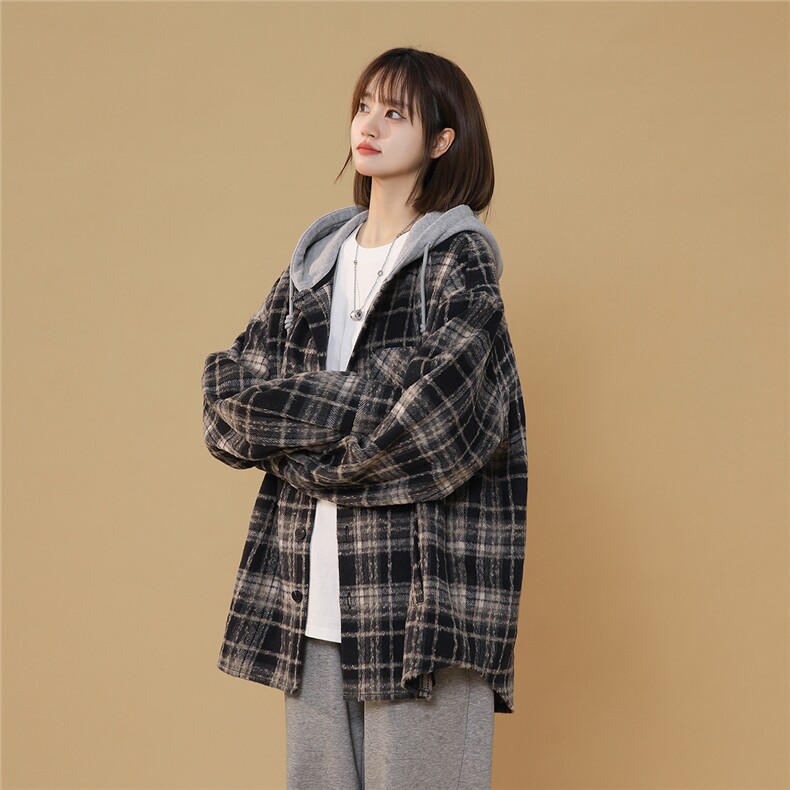 现货中性春季宽松连帽毛呢夹克潮小香风外套XZ811A-JK3016-P75,男装夹克,星座811A