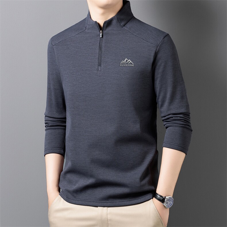 秋冬男士加绒卫衣新款半拉链立领加厚保暖潮流印花长袖T恤，男装衬衫，电商B212（原钱塘6029）