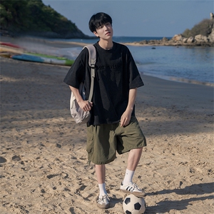 男女欧式潮流短袖百搭钢印立体做旧T恤B225-T9213-P53-X68-压花图片