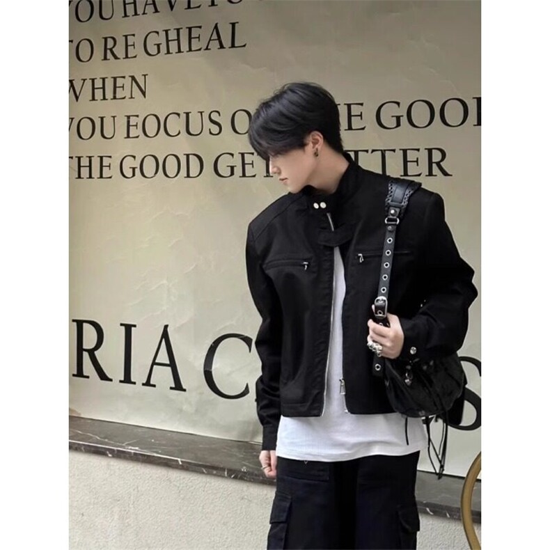 短款外套男高级感痞帅机车服美式飞行员夹克 JK33 特P65图片