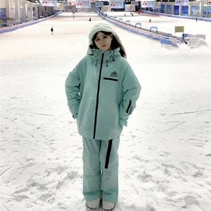 连帽防水防风保暖中性男女潮大码滑雪服套装HF66+K1002J加绒-P240图片