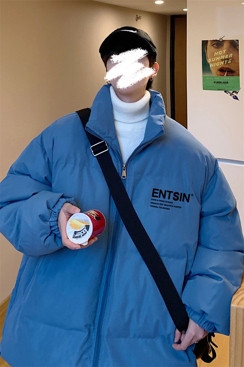 胖胖哥美式立领棉衣外套男冬季潮牌胖子棉袄宽松大码加厚羽绒棉服,男装棉衣,电商A268A