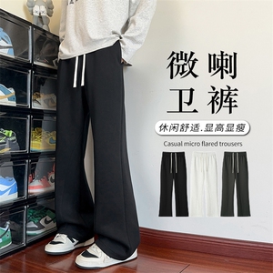 华棉重磅380g纯色百搭大码显高显瘦微喇卫裤男K24030-特P35控68图片