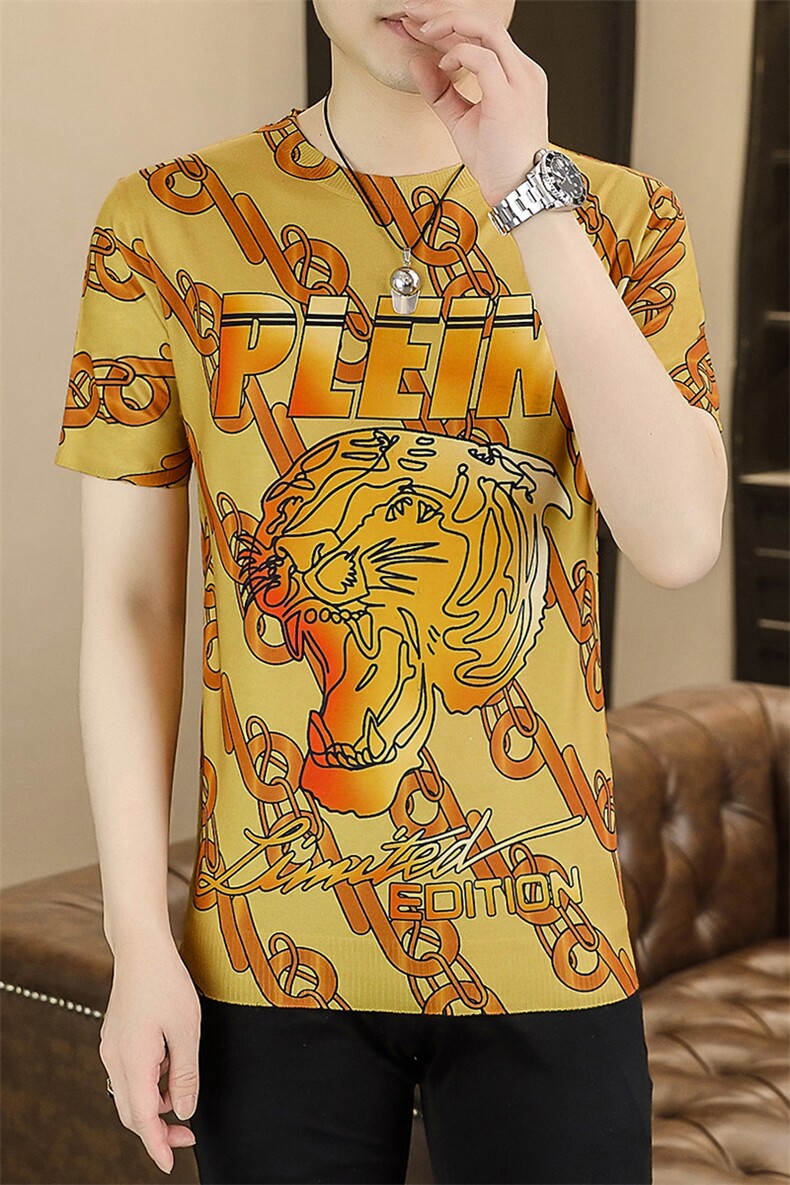 夏季新款青年男士短袖t恤薄款男装时尚休闲修身打底衫上衣服体恤,男装T恤,电商B212（原钱塘6029）