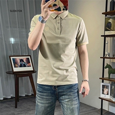 1506/QGP70410/P39夏季男polo衫t恤刺绣字母拼色薄款潮流休闲体恤，男装T恤，星座1506