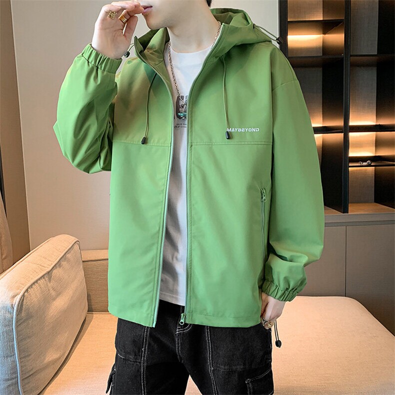冲锋衣连帽夹克男宽松落肩纯色上衣外套DSA157B-JK727-P58,男装夹克,电商A157B