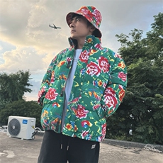 MY203男女休闲加厚保暖防寒棉衣外套棉服棉袄东北大花绿色团队潮，男装棉衣，星座115A(原星座507）