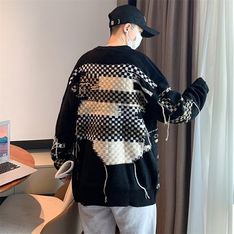 美式圆领毛衣男慵懒风休闲针织衫MY96P35,男装针织衫/毛衣,星座1116-2
