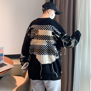 美式圆领毛衣男慵懒风休闲针织衫 MY96 P35图片