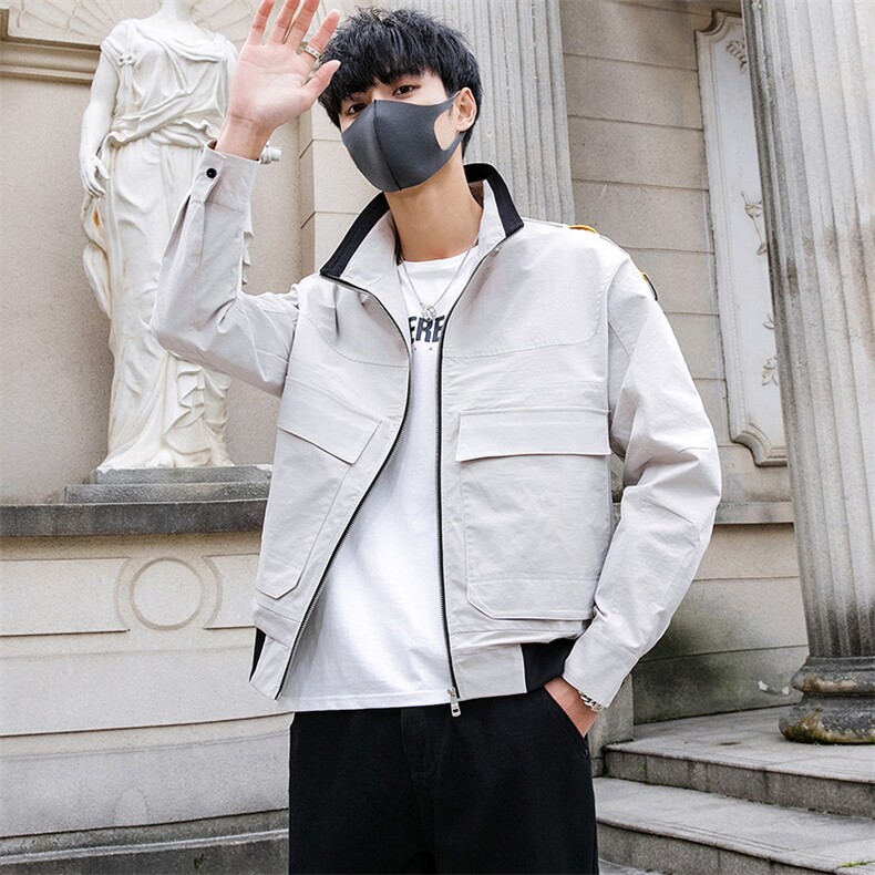 2021春季男士外套青少年时尚棒球服帅气简约翻领夹克DS314TP85,男装夹克,电商A102