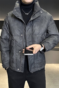 M-3XL 28997-P245 标50绒 冬季保暖立领皮羽绒服男 控券后价338图片