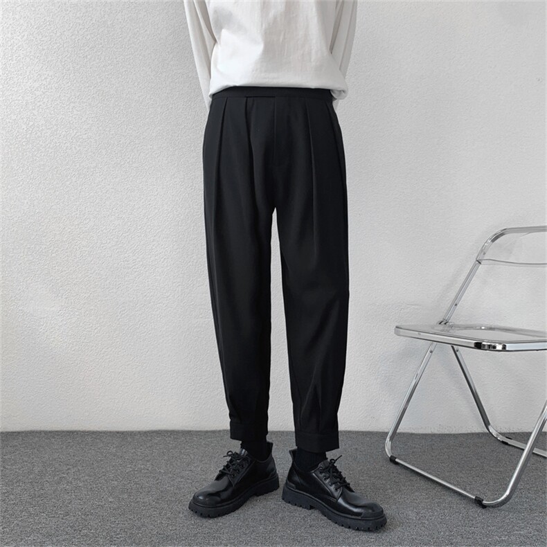 魔术贴腰休闲西裤哈伦裤马丁靴裤子男/KM98P55现货,男装西裤,电商D325