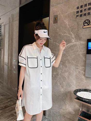 爱美欧 夏季新款衬衫连衣裙,女装衬衫,爱美欧