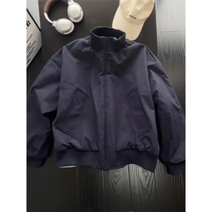 现货 26春装美拉德立领飞行夹克纯色复古廓形高街棒球服外套图片