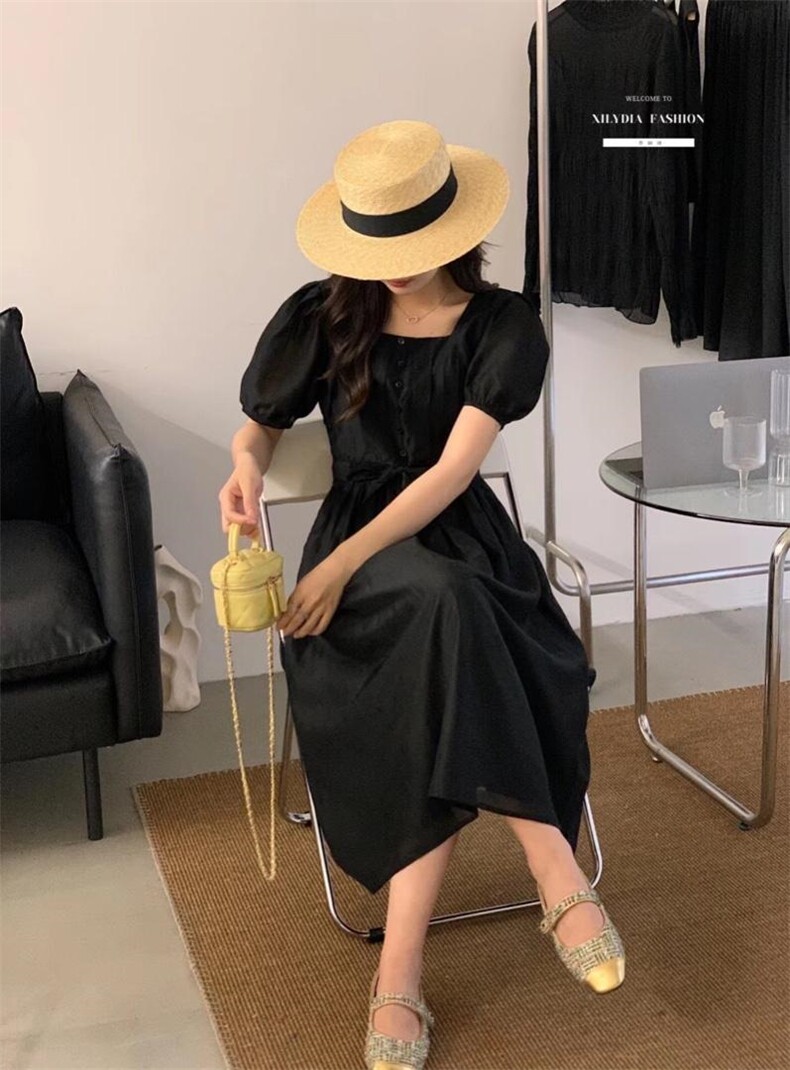 法式连衣裙夏季设计感众温柔高级感初恋裙子,女装连衣裙,香丽迪1