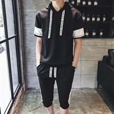 夏装t恤男短袖运动休闲男士套装夏季韩版帅气两件套体恤DS142T，男装T恤，电商A102