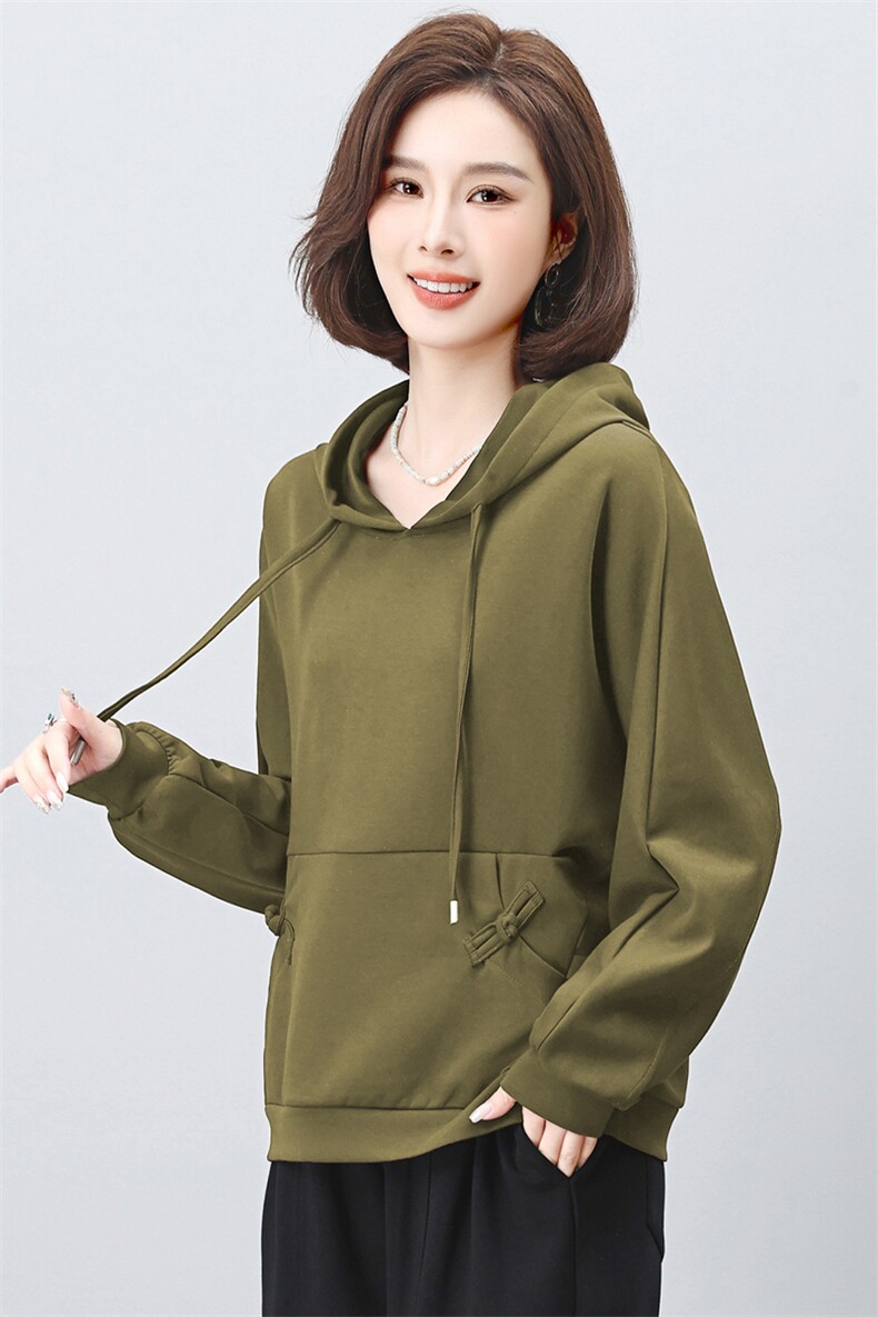 休闲运动女2024年秋季新款时尚洋气减龄连帽妈妈装卫衣,女装卫衣/绒衫,璐依舞