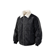 现货冬季美拉德毛领雾面PU皮棉服加绒加厚保暖百搭设计款情侣棉衣，男装棉衣，电商A443