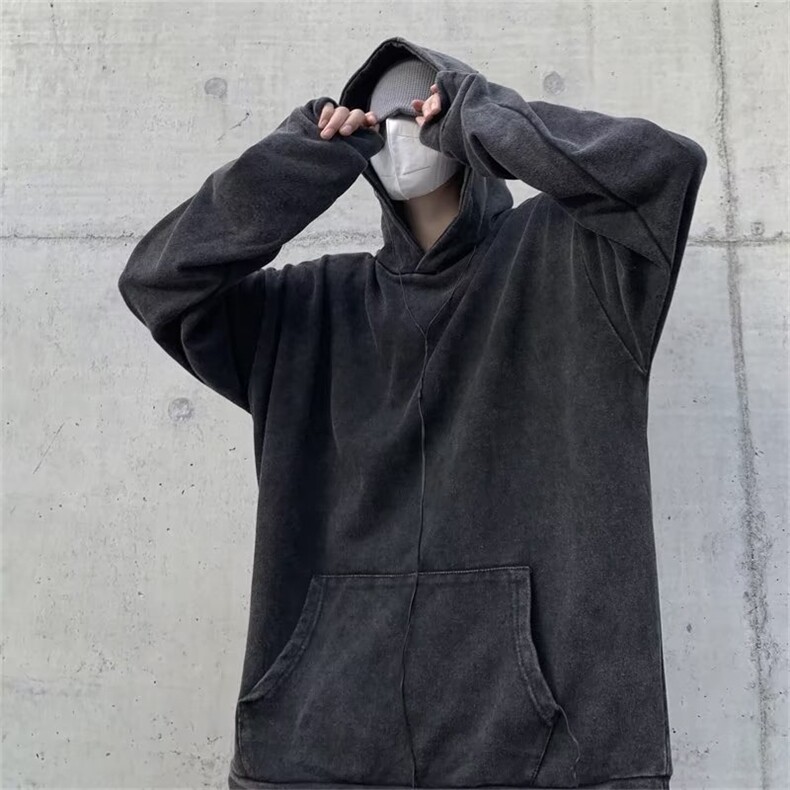 水洗做旧卫衣男秋季韩版潮牌美式复古上衣宽松连帽外套WY31P55,男装卫衣,星座1116-2