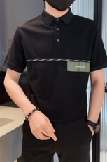 2025夏季新款织带设计短袖T恤翻领Polo衫F9454-P48，男装T恤，电商D342