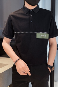 2025夏季新款织带设计短袖T恤翻领Polo衫F9454-P48图片