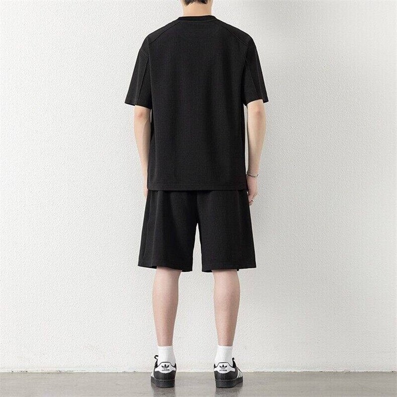纯色二开TZ25309-特P55短袖T恤男夏季新休闲运动套装男青少年一套,男装T恤,电商D310B
