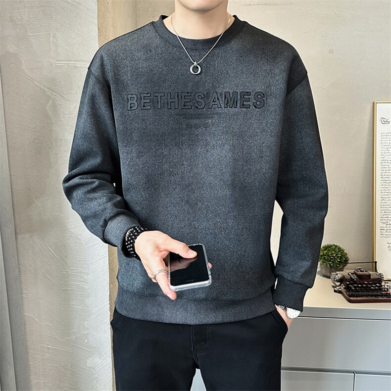 卫衣男士秋季2025新款美式复古潮牌打底衫休闲外套A313-6605-P75,男装T恤,电商A313