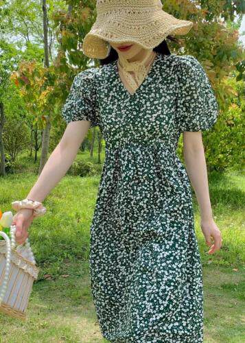 【现货】OURS.夏季新款爆版显瘦肌理碎花裙,女装,OURS