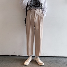 1008现货2021夏季新款坠感阔腿裤男韩版直筒休闲裤西裤，男装西裤，星座1008