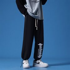 2021新款蓝墙灰色宽松休闲印花运动裤A061-K1858-P40控价58，男装休闲裤，电商A061