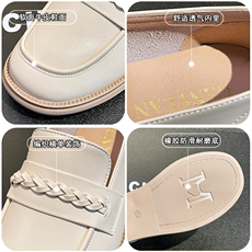 玛丽珍小皮鞋女2023春季新款JK英伦风粗跟单鞋编带一脚蹬乐福女鞋，女鞋小皮鞋，电商A223