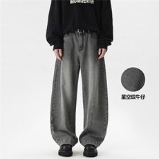 C315-WD912现货弯刀牛仔裤星空纹拼接软牛仔(P55X79)5，男装牛仔裤，电商C315
